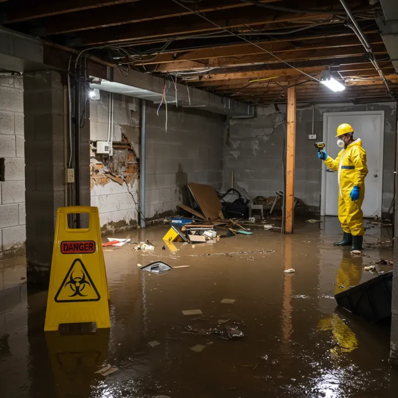 Flooded Basement Electrical Hazard in Worthington, KY Property
